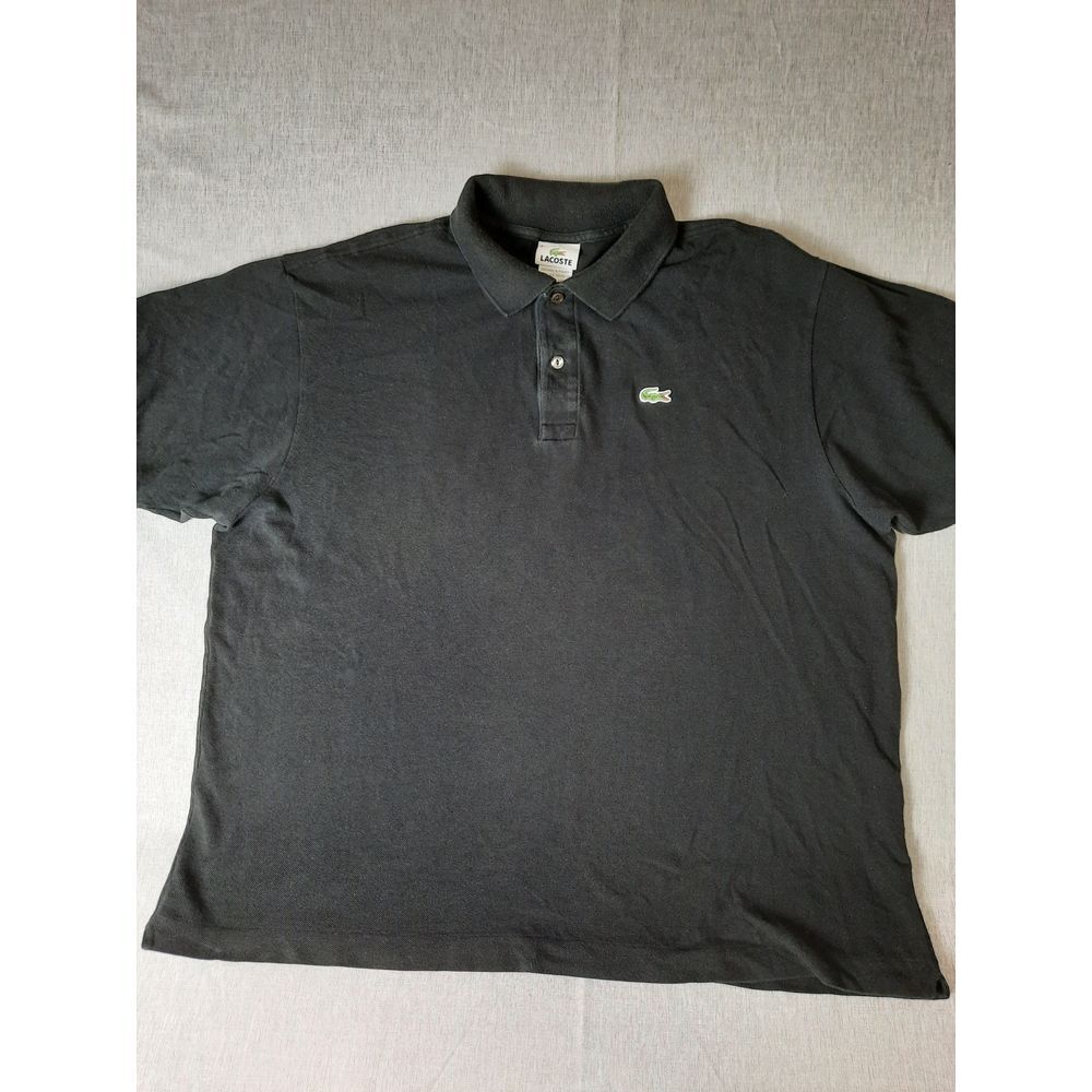 Lacoste Men's 8 Knit Polo Shirt Short Sleeve Black Embroidery Logo Pure Cotton
